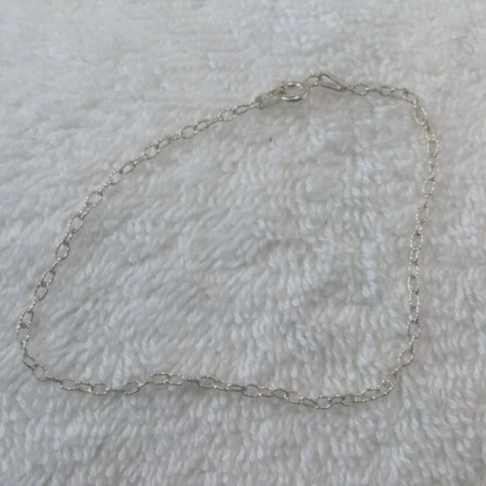 Sterling Silver Chain Bracelet Dainty .925 8"